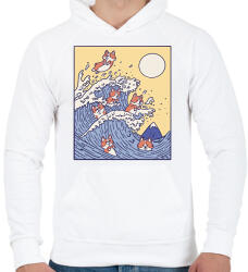 printfashion Corgik - Férfi kapucnis pulóver - Fehér (17120077)