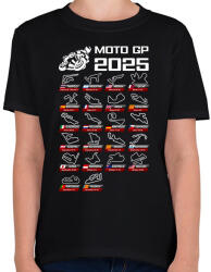 printfashion MOTO GP VERSENYNAPTÁR 2025 - Gyerek póló - Fekete (17288959)