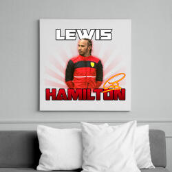 printfashion Lewis Hamilton Ferrari - Vászonkép - Fehér (17310891)