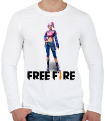 printfashion free fire iris - Férfi hosszú ujjú póló - Fehér (17297013)