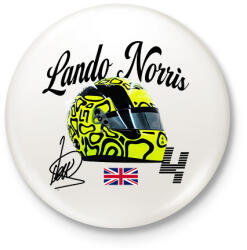 printfashion Lando-Norris-sisak - Kitűző, hűtőmágnes - Fehér (17315330)