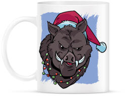 printfashion Karácsonyi disznó - Bögre - Fehér (16980907)