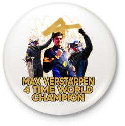 printfashion MAX VERSTAPPEN vilagbajnok - Kitűző, hűtőmágnes - Fehér (17312201)