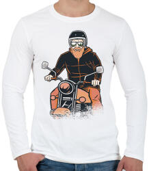 printfashion Motoros - Férfi hosszú ujjú póló - Fehér (17166505)