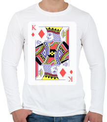 printfashion Király káró - Férfi hosszú ujjú póló - Fehér (17163329)