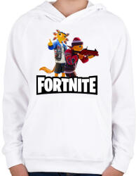 printfashion Fortnite courtside axo - Gyerek kapucnis pulóver - Fehér (17448108)