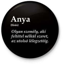 printfashion Anya főnév fehér - Kitűző, hűtőmágnes - Fekete (17427733)