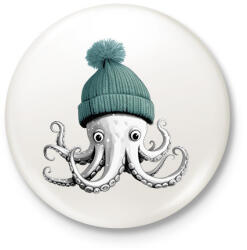 printfashion Polip - Kitűző, hűtőmágnes - Fehér (17011118)