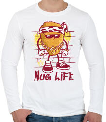 printfashion Chicken nuggets - Férfi hosszú ujjú póló - Fehér (17179530)
