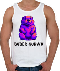 printfashion Bober kurwa - Férfi atléta - Fehér (17102036)