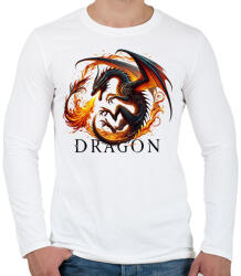 printfashion Sárkány - Férfi hosszú ujjú póló - Fehér (17198876)