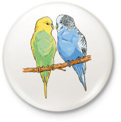 printfashion Papagájok - Kitűző, hűtőmágnes - Fehér (17078558)