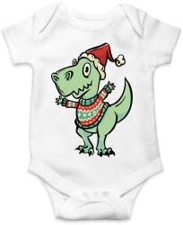 printfashion Integető karácsonyi t-rex - Baba Body - Fehér (17003890)