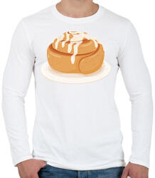 printfashion Fahéjas csiga - Férfi hosszú ujjú póló - Fehér (17078769)