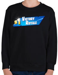 printfashion Fortnite win - Gyerek pulóver - Fekete (17378953)