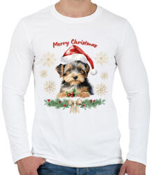 printfashion Kutyus yorki - Férfi hosszú ujjú póló - Fehér (17149816)