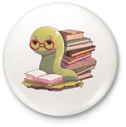 printfashion Könyvkukac - Kitűző, hűtőmágnes - Fehér (17071397)