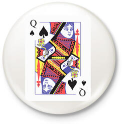 printfashion Dáma pikk - Kitűző, hűtőmágnes - Fehér (17166320)