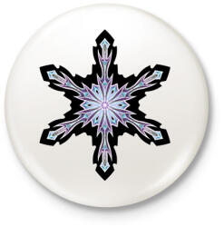 printfashion Furcsa hópehely fekete háttérrel - Kitűző, hűtőmágnes - Fehér (17021918)