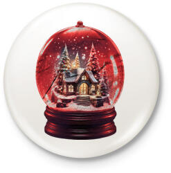 printfashion Hógömb - Kitűző, hűtőmágnes - Fehér (17020079)