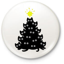 printfashion Cicás Karácsonyfa (1) - Kitűző, hűtőmágnes - Fehér (16911492)