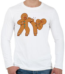 printfashion Mézeskalács karate - Férfi hosszú ujjú póló - Fehér (17156605)