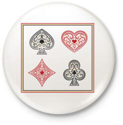 printfashion Kártya szimbólumok - Kitűző, hűtőmágnes - Fehér (17088456)