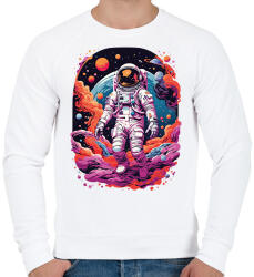printfashion Űrhajós az űrben - Férfi pulóver - Fehér (17040871)