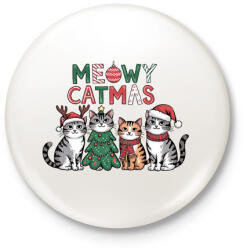 printfashion Catmas - Kitűző, hűtőmágnes - Fehér (17189308)