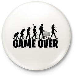 printfashion Game over evolúció fekete - Kitűző, hűtőmágnes - Fehér (17471494)