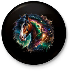 printfashion ló - Kitűző, hűtőmágnes - Fekete (17275328)