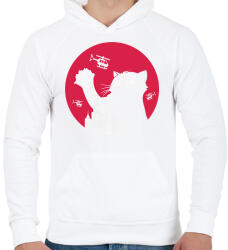 printfashion Catzilla - Férfi kapucnis pulóver - Fehér (17117459)