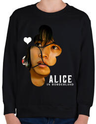 printfashion Alice in borderland arisu fehér - Gyerek pulóver - Fekete (17240391)