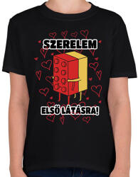 printfashion Szerelem első látásra - Gyerek póló - Fekete (17261515)