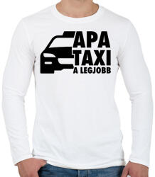printfashion Apa taxi fekete - Férfi hosszú ujjú póló - Fehér (17462868)