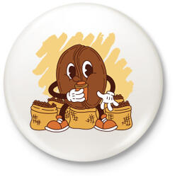 printfashion Kávébab - Kitűző, hűtőmágnes - Fehér (17125396)