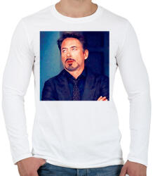 printfashion robert downey jr - Férfi hosszú ujjú póló - Fehér (17322136)