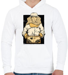 printfashion Méhész - Férfi kapucnis pulóver - Fehér (17057611)