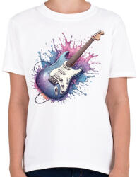 printfashion gitár - Gyerek póló - Fehér (16901121)