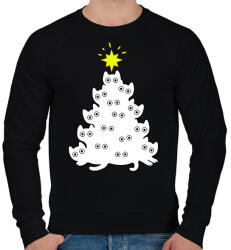 printfashion Cicás Karácsonyfa - Férfi pulóver - Fekete (16908452)