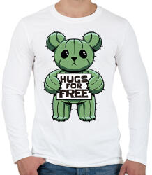 printfashion Kaktusz medve - Férfi hosszú ujjú póló - Fehér (17092719)