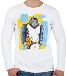 printfashion Kosaras gorilla - Férfi hosszú ujjú póló - Fehér (17182176)