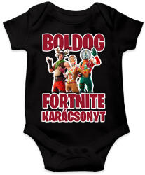printfashion Fortnite Karácsony - Baba Body - Fekete (16883773)