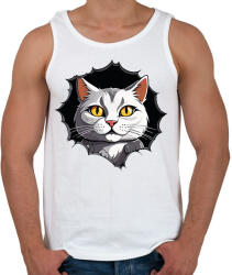 printfashion Macska a pólóban - Férfi atléta - Fehér (17098437)