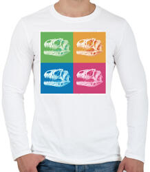 printfashion Dínó koponyák - Férfi hosszú ujjú póló - Fehér (17028691)