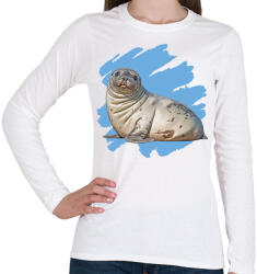 printfashion Fóka - Női hosszú ujjú póló - Fehér (17168502)