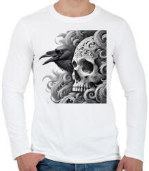 printfashion Koponya - Férfi hosszú ujjú póló - Fehér (17200174)