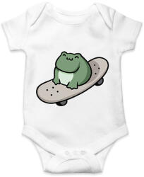 printfashion Béka gördeszkán - Baba Body - Fehér (17183903)