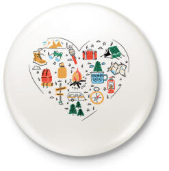 printfashion Túrázó szív - Kitűző, hűtőmágnes - Fehér (17088458)