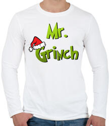 printfashion Mr Grinch - Férfi hosszú ujjú póló - Fehér (16910209)